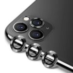 ENKAY 3Pcs/Set Metal Frame + Tempered Glass Phone Camera Lens Protector for Apple iPhone 11 Pro / 11 Pro Max – Black