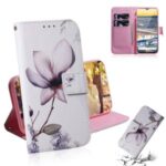 Pattern Printing PU Leather Wallet Case for Nokia 5.3 – Flower