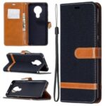 Assorted Color Jeans Cloth Leather Shell for Nokia 5.3 – Black