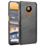 Crocodile Texture PU Leather Coated PC Phone Cover for Nokia 5.3 – Black