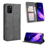 Auto-absorbed Retro PU Leather Shell Wallet Cell Phone Cover for Umidigi S5 Pro – Black