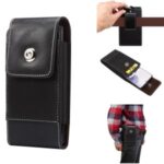 4.7-5.2-inch Clip Waist Bag Card Holder Nylon Pouch Leather Phone Case Universal for Samsung Huawei etc.