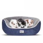 Cat and Dog Sleep Zone Corduroy Pet Bed House Cushion Pad – Blue / Size: M