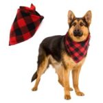 LEMONDA Plaid Pattern Dog Bandana Washable Reversible Triangle Bib Scarf, Size: 42 x 42 x 59.5cm – Color 22