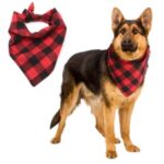 Dog Classic Plaid Pet Bandana Scarf Triangle Pet Bibs Kerchief – Size: M