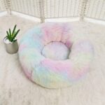70cm Pet Dog Cat Calming Bed Round Nest Warm Soft Plush – Multi-color