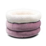 Pet Round Bed Cats Dogs Winter House Sleeping Warm Mat Pad – Purple