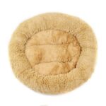 Pet Dog Cat Soft Plush Round Pet Bed Warm Donut Cuddler Bed – Coffee