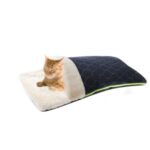Pet Bed Cats Dogs Winter House Plush Slipper Shaped Bed Sleeping Warm Mat Pad – Navy Blue