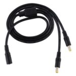 70cm DC Power Plug 5.5 x 2.5mm Female to Male Adapter Splitter Cable – Black