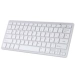 Ultra-Slim Wireless Bluetooth Keyboard (Spanish Language) for Android Windows iOS – Silver