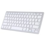 Ultra-Slim Wireless Bluetooth Keyboard (French Language) for Android Windows iOS – Silver
