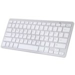Ultra-Slim Wireless Bluetooth Keyboard (German Language) for Android Windows iOS – Silver