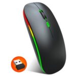 M40 2.4G Wireless Computer RGB Mouse with USB Nano Receiver – Black
