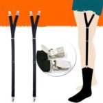 Men’s Shirt Anti-Wrinkle Garter Y Type 2.0 Three Clips Elastic Garter Straps Non-slip Clamps Leg Suspenders