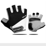 WEST BIKING Men Women Sports Anti-slip Pad Motorcycle Bicycle Breathable Half Finger Cycling Gloves – Black/M