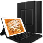 Bluetooth Keyboard with Stand Leather Protective Shell for iPad mini (2019) 7.9-inch/iPad Mini 5 – Black