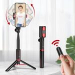 SEAJIC OTH-AB302 Anti-shake Handheld Gimbal Stabilizer Bluetooth Selfie Stick Tripod for Phone and Camera – Black
