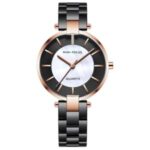 MINI FOCUS Quartz Women Watches Stainless Steel Strap Ladies Waterproof Business Wristwatches 0224L – Black