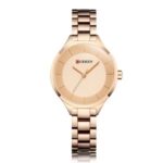 CURREN Women’s Watch Luxury Wrist Watch Waterproof Quartz Watch – Rose Gold