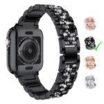 Aluminum Alloy Watch Strap Accessory Rhinestone Decor for Apple Watch Series 5/4 40mm / Series 3/2/1 38mm – Black