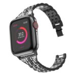 Aluminum Alloy Watch Strap Band Rhinestone Decor for Apple Watch Series 5/4 44mm / Series 3/2/1 42mm – Black