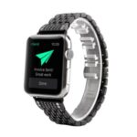 Aluminum Alloy Strap Watch Band Rhinestone Decor for Apple Watch Series 5/4 44mm / Series 3/2/1 42mm – Black