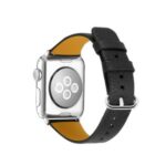 Litchi Texture Top Layer Cowhide Leather Smart Watch Strap for Apple Watch Series 3/2/1 42mm – Black