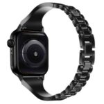 Zinc Alloy Strap Replacement Rhinestone Decor Watch Band for Apple Watch Series 3/2/1 38mm – Black