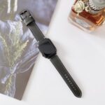 Profile Stitching Genuine Leather with Black Buckle Watch Band for Apple Watch Series 5/4 44mm / Series 3/2/1 42mm – Black