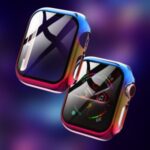 Gradient Color PC Frame Intergrated Tempered Glass Screen Protector Smart Watch Case for Apple Watch Series 3/2/1 38mm