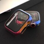 Gradient Color PC Frame Intergrated Tempered Glass Screen Protector Smart Watch Case for Apple Watch Series 5/4 40mm