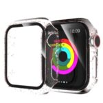 Glittery PC Frame Intergrated Tempered Glass Screen Protector Smart Watch Case for Apple Watch Series 3/2/1 42mm – Red