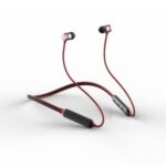 AMORUS Hanging Neck Bluetooth 5.0 Earphones Sports In-ear Neckband Earbuds – Black / Red