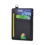 Anti-magnetic RFID ID Card Bank Card Wallet Pocket Bus Card Bag Card Sleeve with Ring