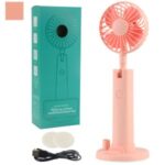 Portable Mini Fan USB Rechargeable Fan Mobile Phone Stand Holder with Mirror Design – Pink