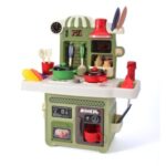 Kitchen Set Electric Water Spray Kitchenware Fruit Parent Child Interactive Table Toy – Green