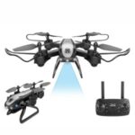 Remote Control Altitude Hold RC Aircraft WiFi Folding Drone Quadcopter [Without Camera] – Black