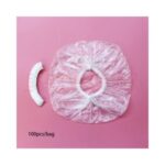 100Pcs/Bag Disposable Waterproof Women Shower Cap Bath Shower Clear Hair Cover – White