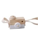 Wooden Kids Toy Camera  Baby Gift Children Photography Hanging Decor – White