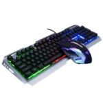 V1 USB Wired Backlit Mechanical Gaming Keyboard and Mouse Set-Silver / 3 – Color Backlight