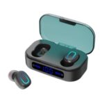 TWS Bluetooth 5.0 Mini In-ear Earphone with LED Digital Display Charging Box – Black