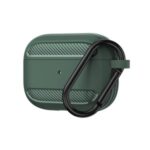 Carbon Fiber Texture Silicone Protective Case for Apple AirPods Pro – Dark Green