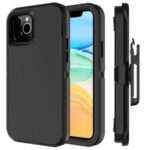 Anti-drop Hybrid PC + TPU Phone Case with Belt Clip Kickstand for Apple iPhone 12 Max/12 Pro 6.1 inch – Black