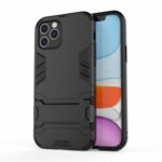 Plastic + TPU Hybrid Case with Kickstand Phone Cover for iPhone 12 Max 6.1 inch/12 Pro 6.1 inch – Black