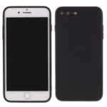 Contrast Color Button TPU Cover with Soft Lint Inner for iPhone 8 Plus/7 Plus – Black