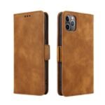 Business Style Leather Wallet Stand Case for iPhone 11 Pro 5.8-inch – Brown