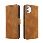 Business Style Leather Wallet Stand Cover Case for iPhone 11 6.1-inch – Brown