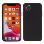 Contrast Color Button TPU Cell Phone Case with Soft Lint Inner for iPhone 12 Pro Max 6.7 inch – Black