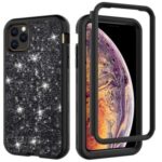 Glitter Powder Shockproof TPU PC Hybrid Phone Case for iPhone 11 Pro Max 6.5-inch – Black